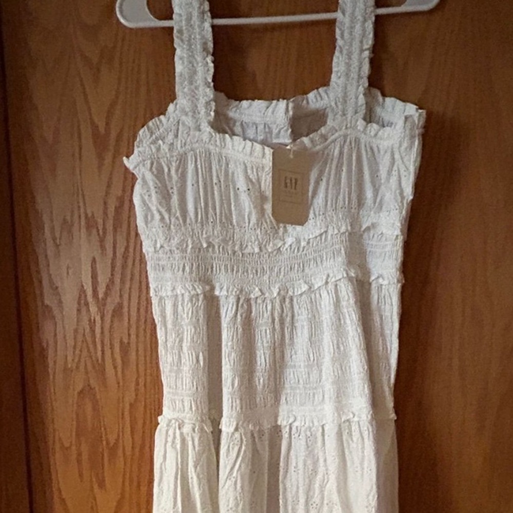 GAP White Eyelet Smocked Dress
